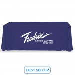 Blue Table Throw 1 Color Logo Print 6 ft. or 8ft. ( 3-sided or 4-sided option)